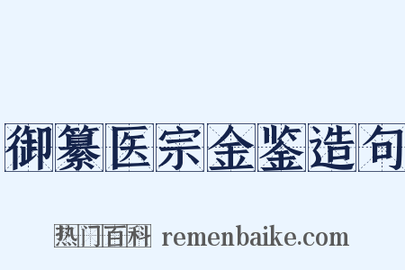 御纂医宗金鉴造句是什么意思的图片